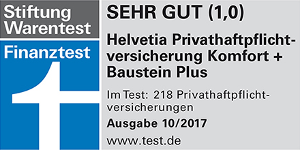 Testsieger, Stiftung Warentest, Helvetia, Privathaftpflichtversicherung Komfort + Baustein Plus | Snoopr® - Die intelligente Suchmaschine für Versicherungen